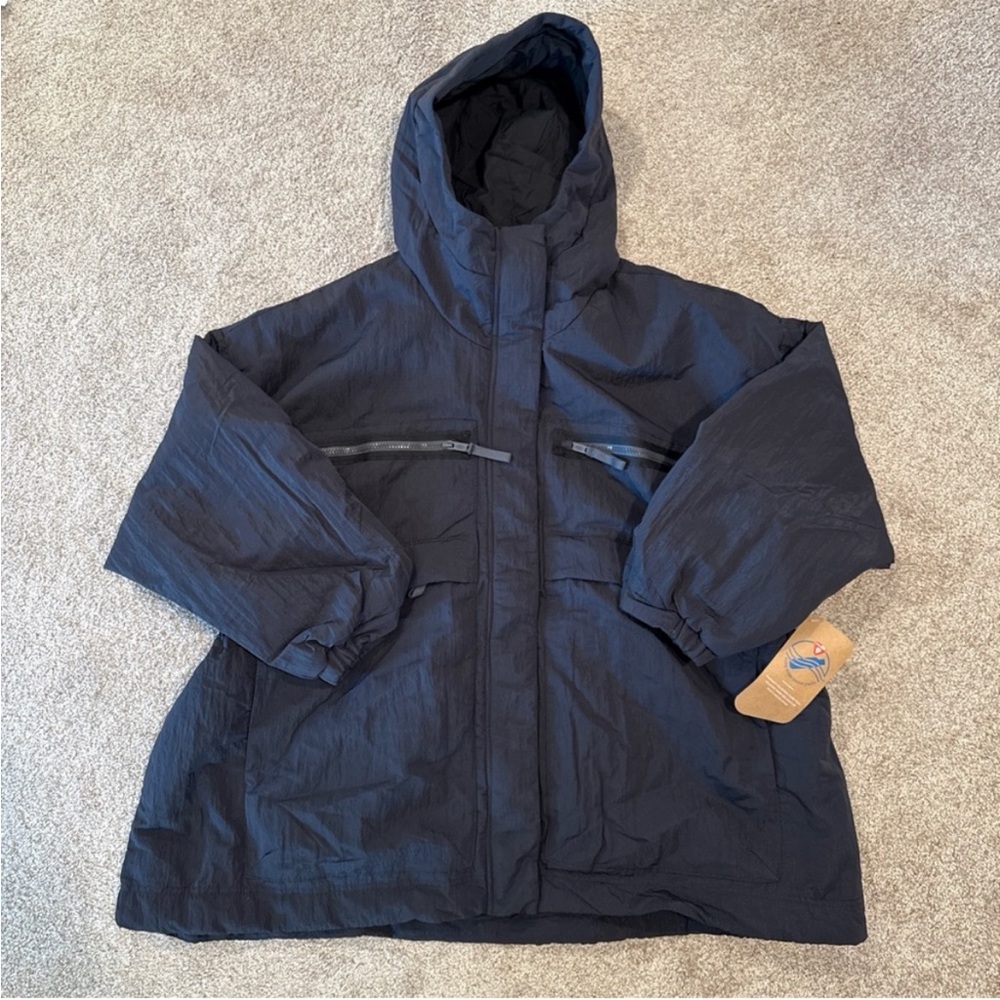 Free People Black Hooded Jacket